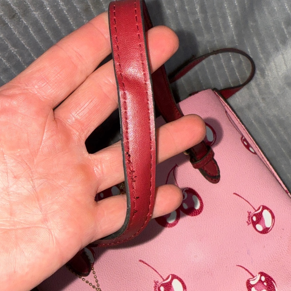 Coach Pink Tote with Cherry Design - Picture 4 of 13